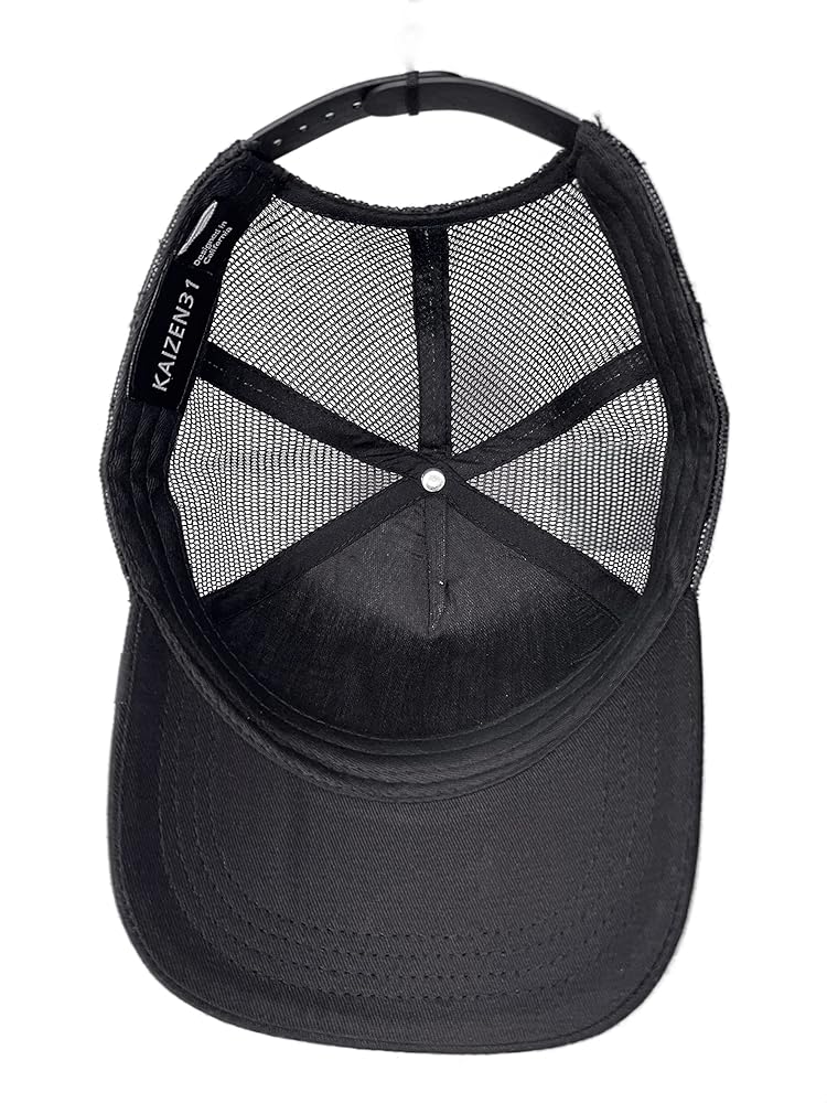 Snapback Trucker Hat for Men - Mesh Baseball Cap - Japanese